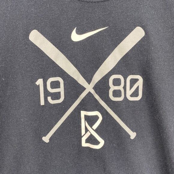 The Nike Tee Shirt Mens Medium Black 1980 Baseball Graphic Dri Fit Short Sleeve - Picture 4 of 10